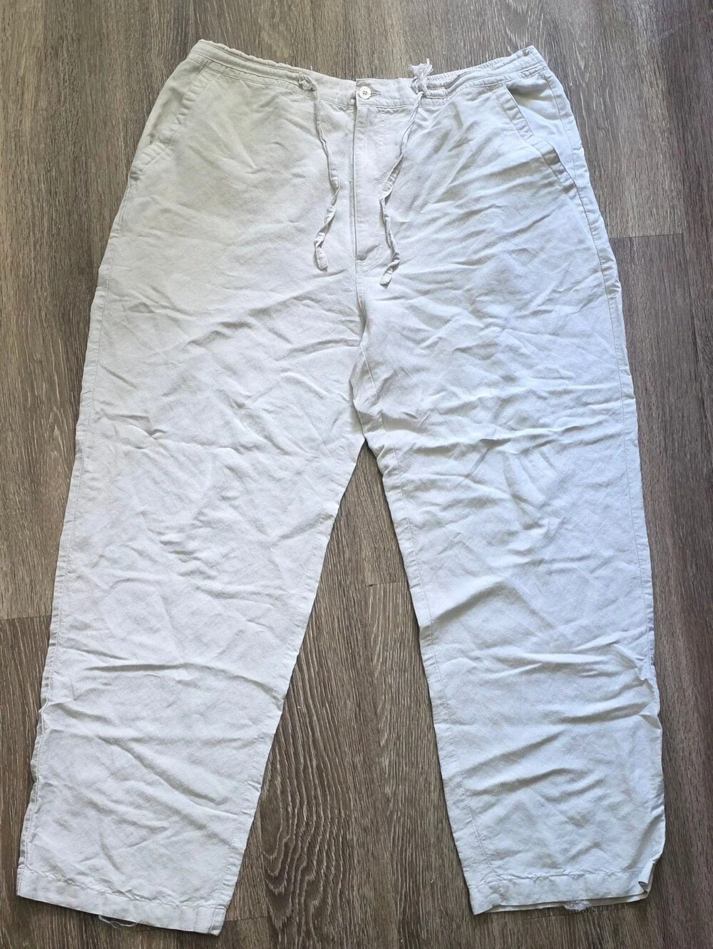 Men's Casual Drawstring Pants - Cream Cubavera XL